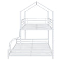 Metal House Bunk Bed, Twin Over Full, White Full White Metal