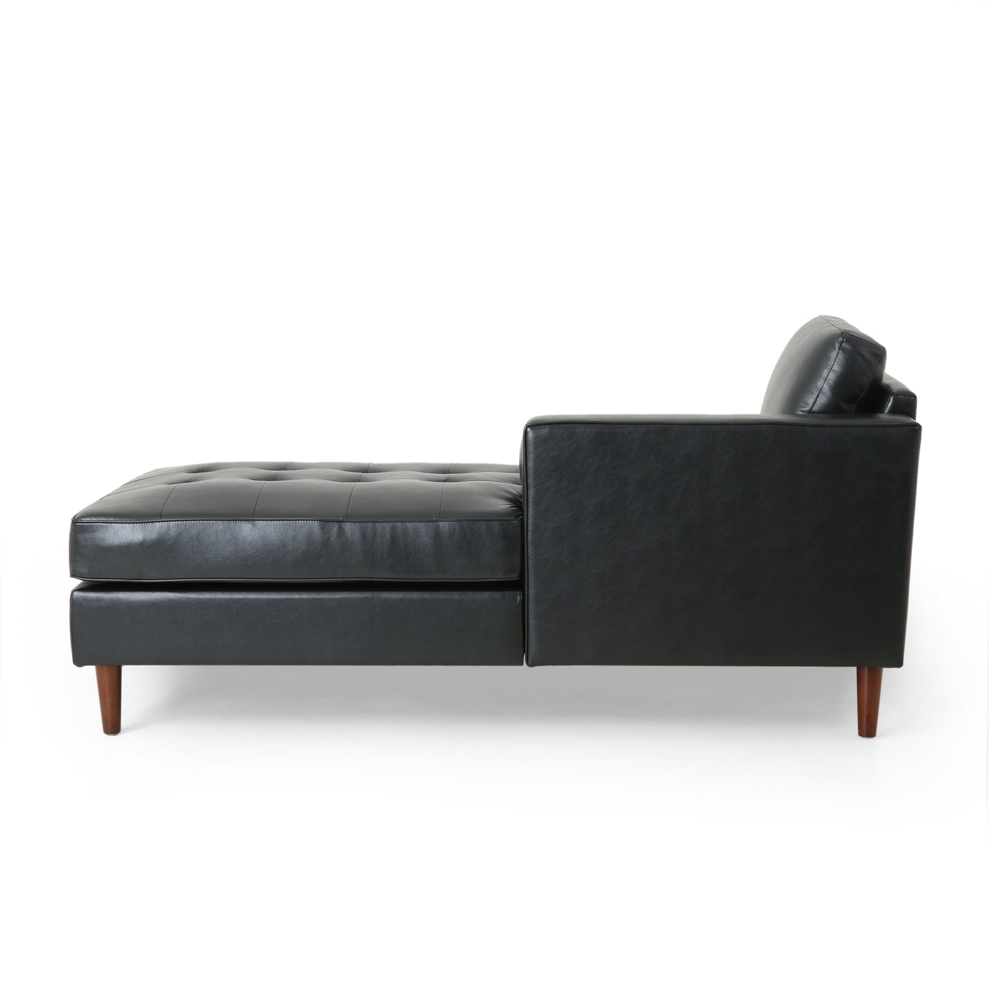 Chaise Lounge Black Pu