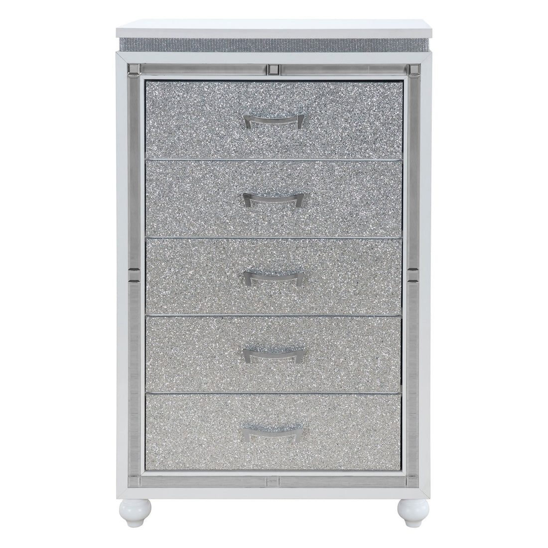 Maloise White Chest White Solid Wood Mdf