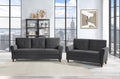 Gray Velvet Upholstery 1Pc Comfort Sofa Plush Seatbacks Tufted Detail Solid Wood Frame Modern Living Room Furniture Gray Velvet Wood Primary Living Space Modern Flared Arms Solid Wood 3 Seat
