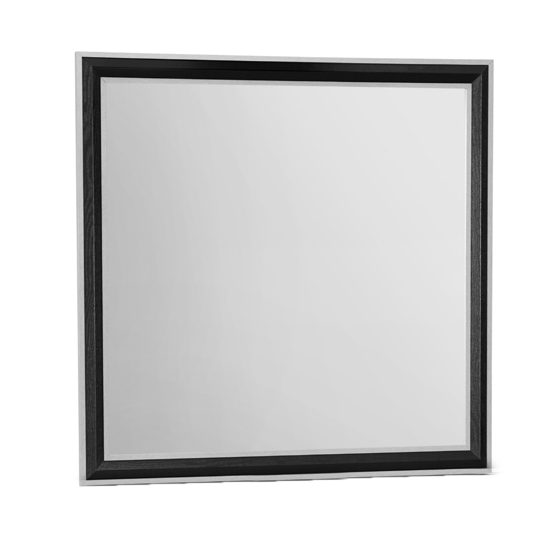 Adelaide Grey Black Mirror Black Solid Wood Mdf