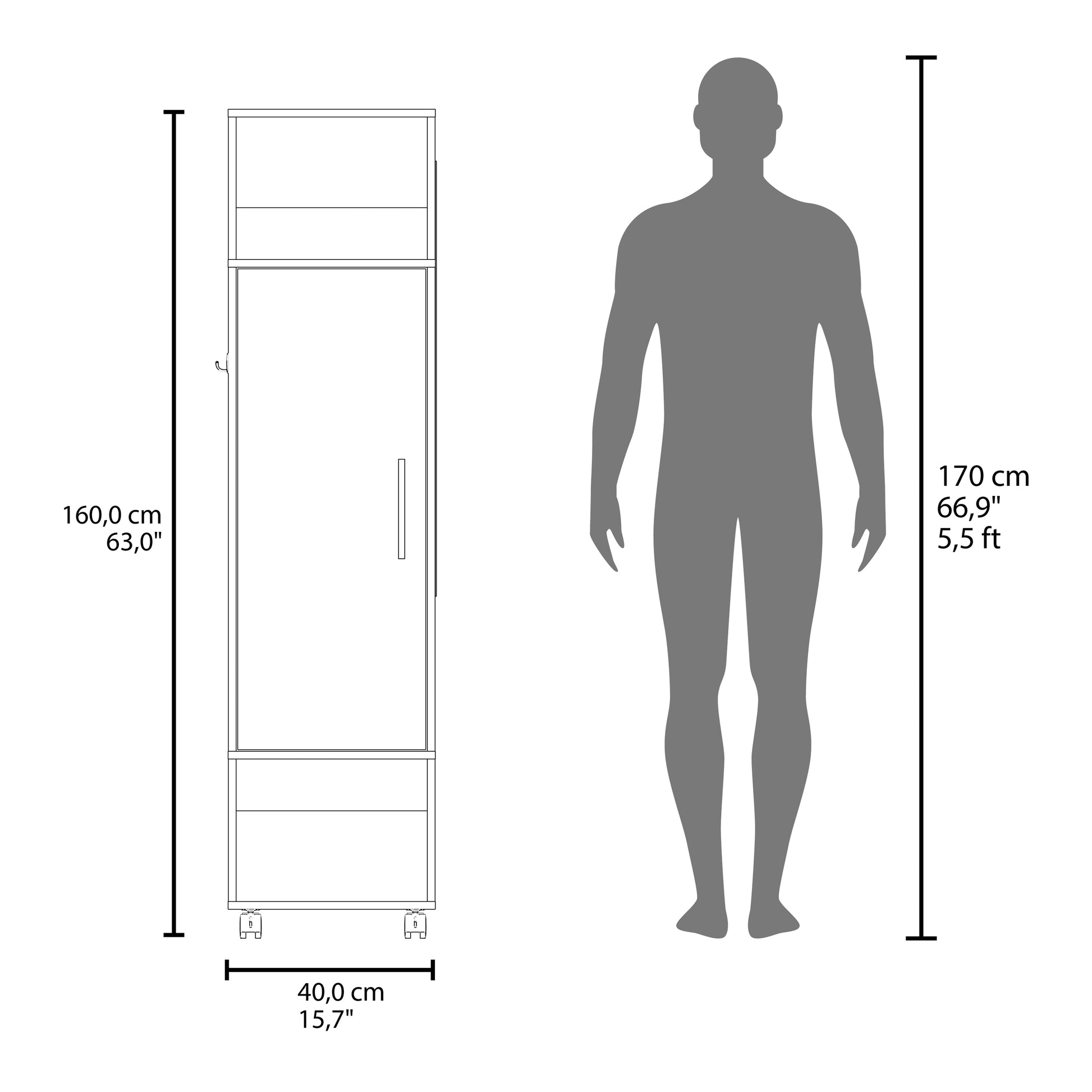 Summit Wardrobe In Melamine With Mirror,Door And Open Storage White Bedroom Contemporary,Modern Particle Board Melamine