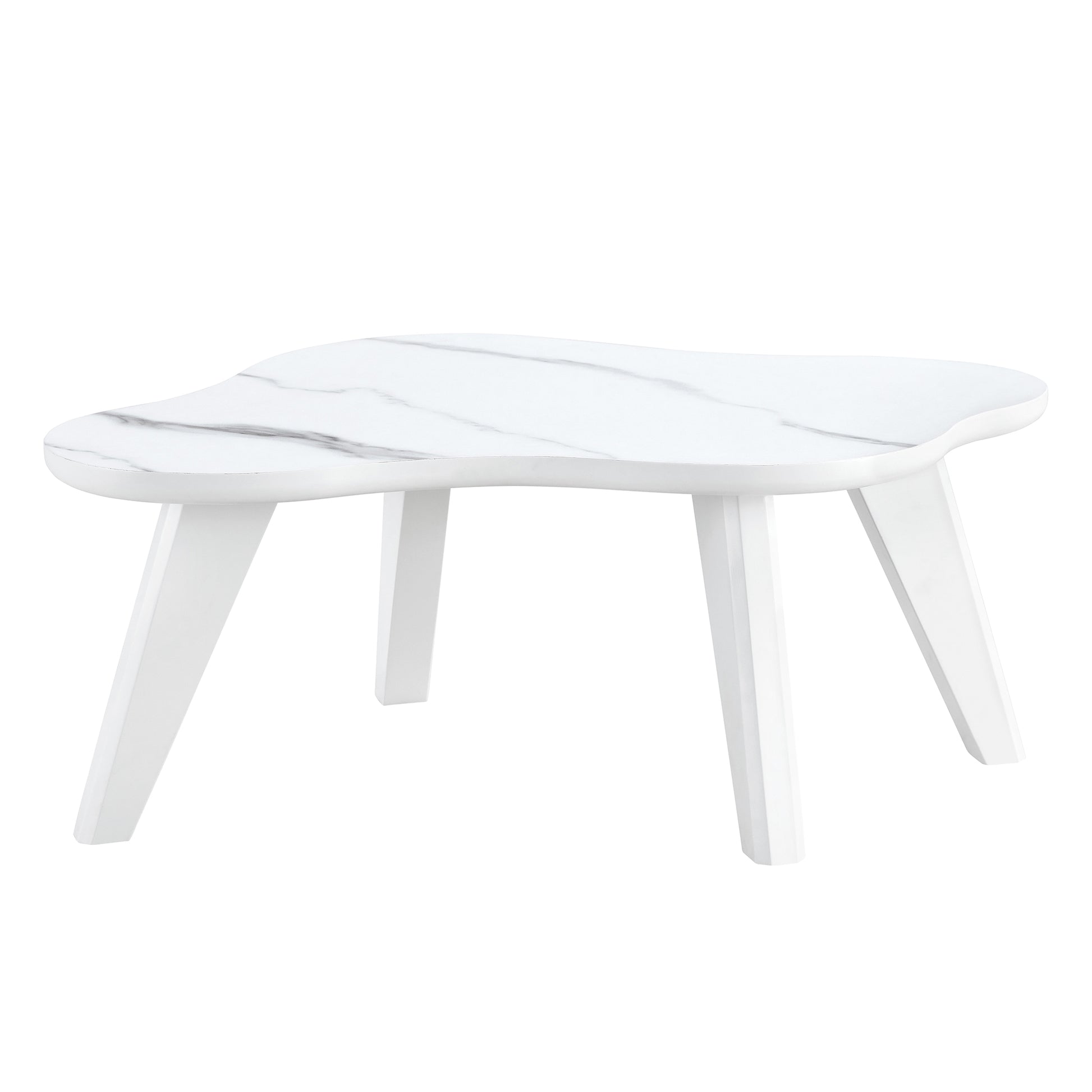 Modern Minimalist Wood Color Table Top. Solid Wood Legs, Cloud Shape To Give You A Experience, Computer Desk. The Game Table. Suitable For Dining And Living Rooms. White Mdf