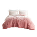 Ombre Shaggy Long Fur Comforter Mini Set King Blush Polyester