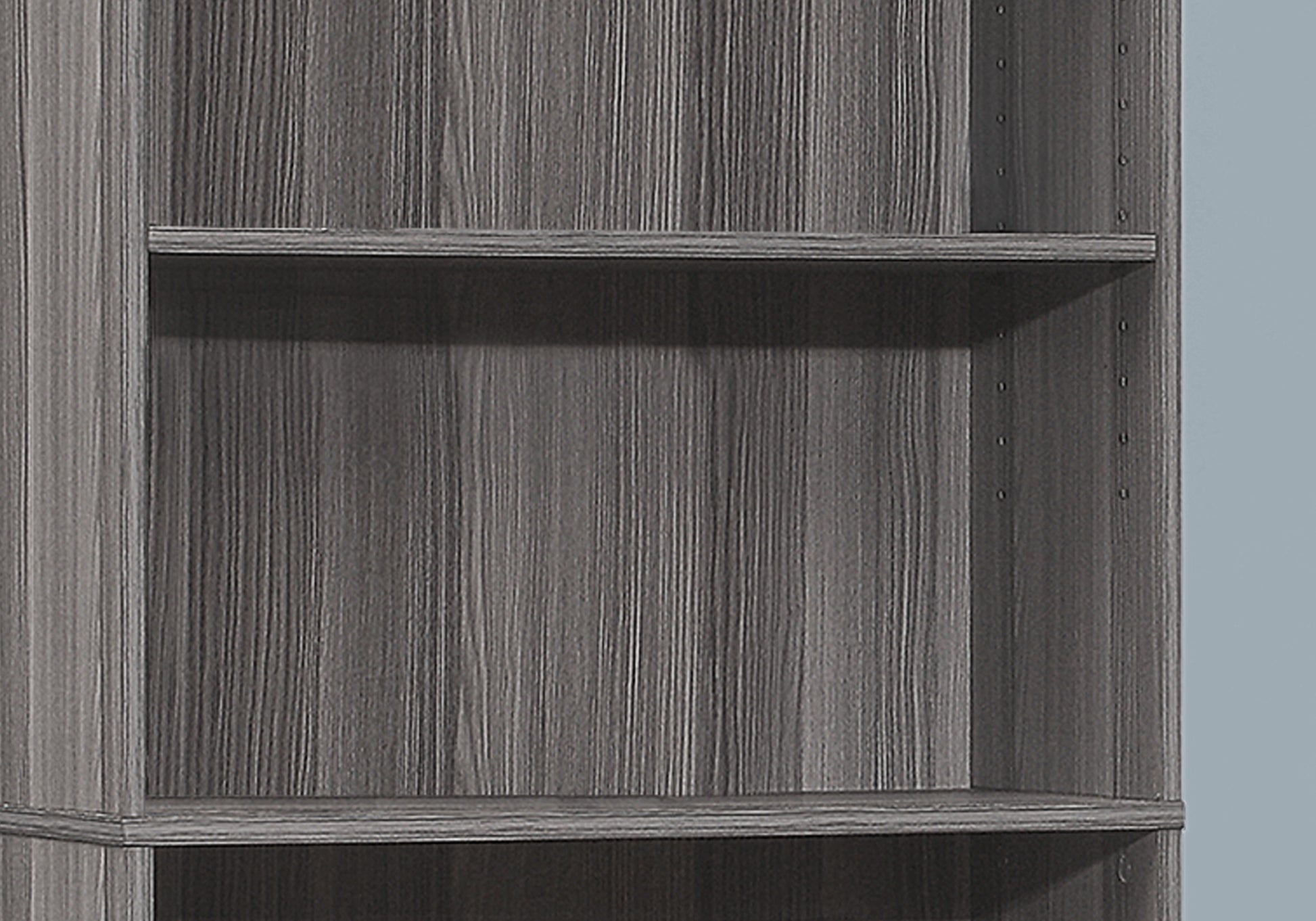 Bookshelf, Bookcase, 6 Tier, 72"H, Office, Bedroom, Grey Laminate, Transitional Grey Particle Board