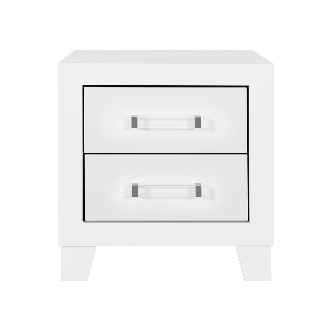 Omoda White Nightstand White Rubber Wood