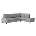 Modern Living Room 3 Piece Reversible Sectional With Drop Down Cup Holders Sofa Chaise Ottoman Storage Gray Microfiber Upholstered Tufted Details Gray Microfiber Wood Primary Living Space Modern L Shaped Plywood,Solid Wood 6 Seat