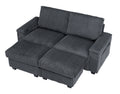27.2 Inch Corduroy Fabric Ottoman Removeable Seat Cushion Dark Grey One Ottoman, Do Not Include Sofa Dark Gray Fabric