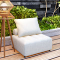 Outdoor Modular Sofa, With Aluminum Structure, Support Cushion And Back Cushion Cover Removable, Fade Resistant, Waterproof Sofa Cover Included,Beige The Ratebased On A Single Piece Beige Aluminium 1 Seat