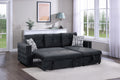 Black Velvet Convertible Sectional Sofa Pull Out Bed Couch Storage Chaise Tufted Reversible 2Pc Sectional Living Room Black Primary Living Space Tufted Back Contemporary,Modern L Shaped Square Arms Velvet 4 Seat