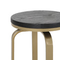 Counter Stool2Pcs Set Black Gold Metal