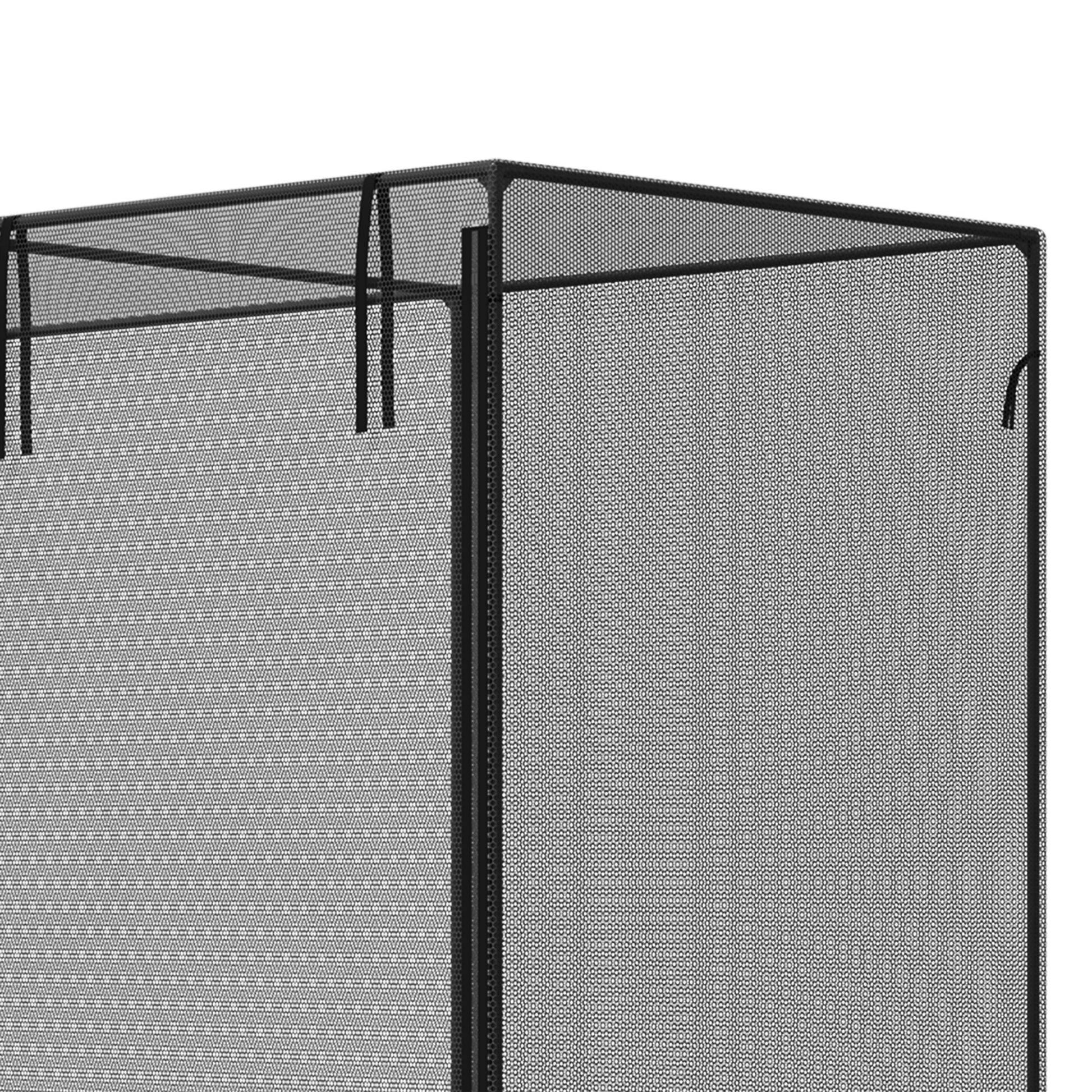 Outsunny 6' X 3' Crop Cage, Plant Protection Tent With Zippered Doors For Vegetable Garden, Backyard, Black Black Steel