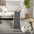 Pawhut Dog Ramp For Bed, Pet Ramp For Dogs With Non Slip Carpet And Top Platform, 74