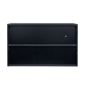 Black Glass Door Shoe Box Shoe Storage Cabinet With Rgb Led Light Black Mdf