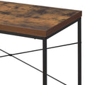 Weathered Oak And Black Writing Desk With Metal Sled Base Black Brown Wood Metal