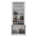 Nero 74 Inch Tall Bar Cabinet 4 Tier Modern Bar Cabinet With Glass Holder Stemware Rack, Wine Cabinet, Liquor Cabinet, 10 Bottle Cubbies And 4 Shelves. White Primary Living Space Modern Particle Board Shelves Included Engineered Wood