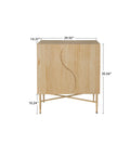 2 Door Cabinet,Storage Cabinet,Buffet Storage Cabinet With Adjustable Shelf For Living Room Dining Room Study Natural Modern Particle Board