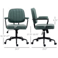 Vinsetto Home Office Chair With Adjustable Height And Tilt, Green Green Polyester