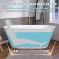 55 Inch Acrylic Freestanding Bathtub Contemporary Soaking White Tub With Overflow And Pop Up Drain Gloss White Gloss White Oval Bathroom Freestanding Tubs Polished Less Than 59 In Contemporary,Modern Soaking Center Fiberglass Acrylic