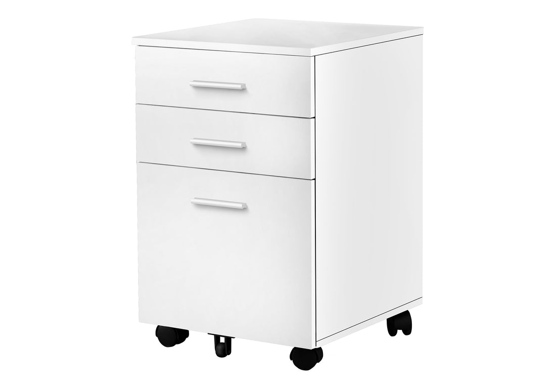 File Cabinet, Rolling Mobile, Storage Drawers, Printer Stand, Office, Work, White Laminate, Contemporary, Modern White Particle Board