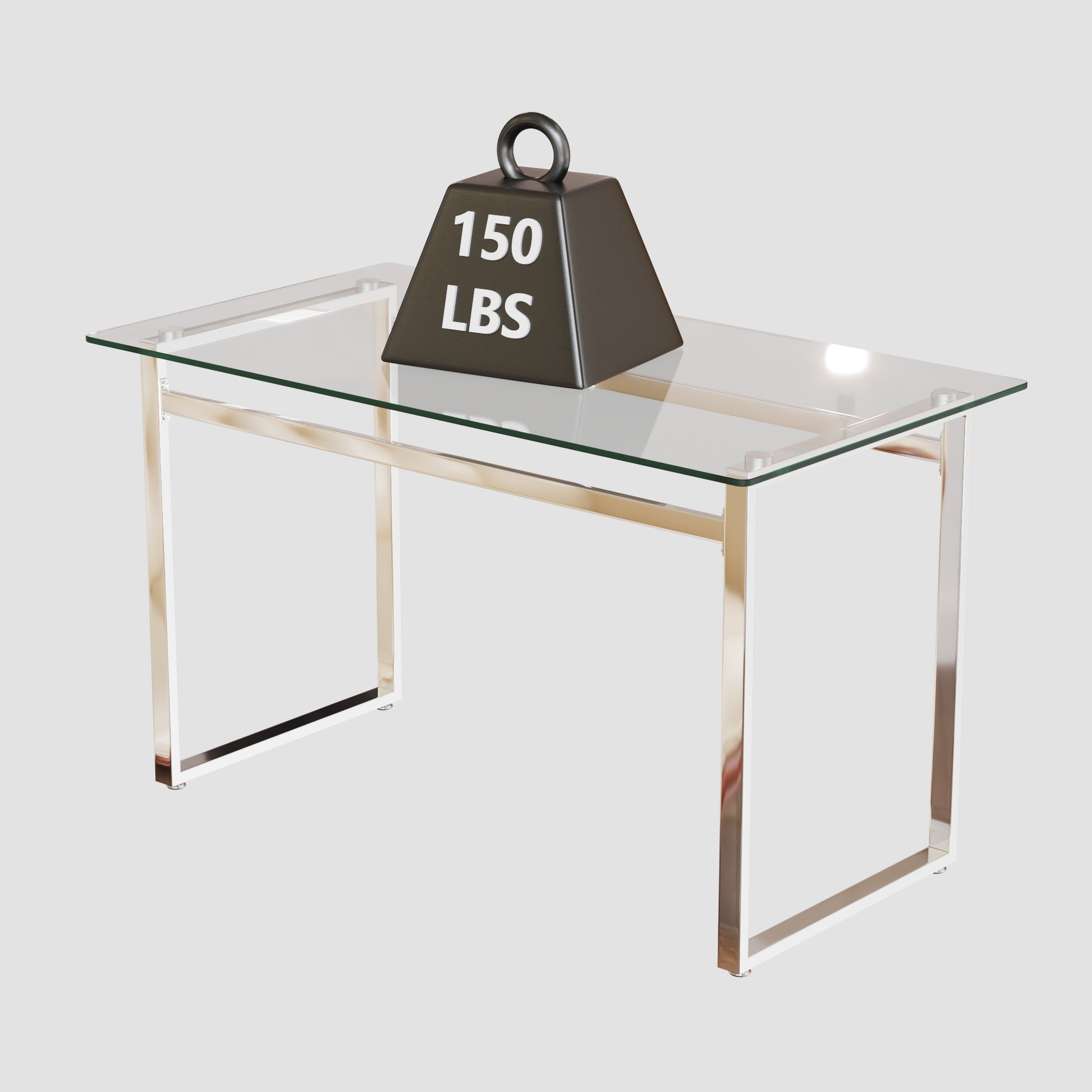 Modern Minimalist Rectangular Glass Dining Table For 4 6 With 0.31" Tempered Glass Tabletop And Silver Chrome Metal Legs, Writing Table Desk, For Kitchen Dining Living Room, 51" W X 27"D X 30" H Transparent Glass Glass