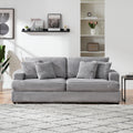 79.3Nch Corduroy Sofa With 4 Matching Toss Pillows Sleek Design Spacious And Comfortable 3 Seater Couch For Modern Living Room,Gray Gray Corduroy 3 Seat