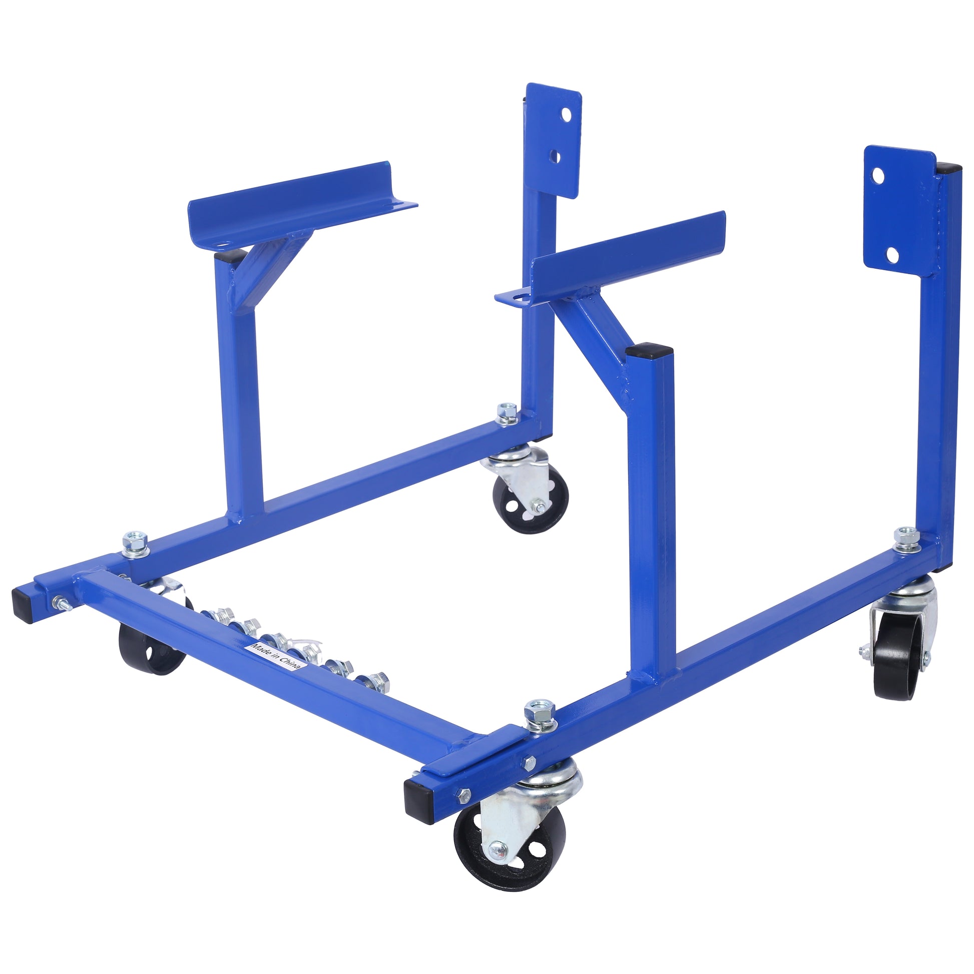 Engine Cradle With Wheels Powder Coat 3In Heavy Duty Steel Construction Wheels 1000 Lbs Capacity Storage Hardware Included Easy Assembly Small Block Ford Blue Steel