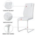 Table And Chair Set, Large Modern Rectangular Glass Table, Can Accommodate 6 8 People, Equipped With A 0.39 Inch Tempered Glass Tabletop And Large Mdf Table Legs, Comfortable And Soft Chairs. Transparent Glass