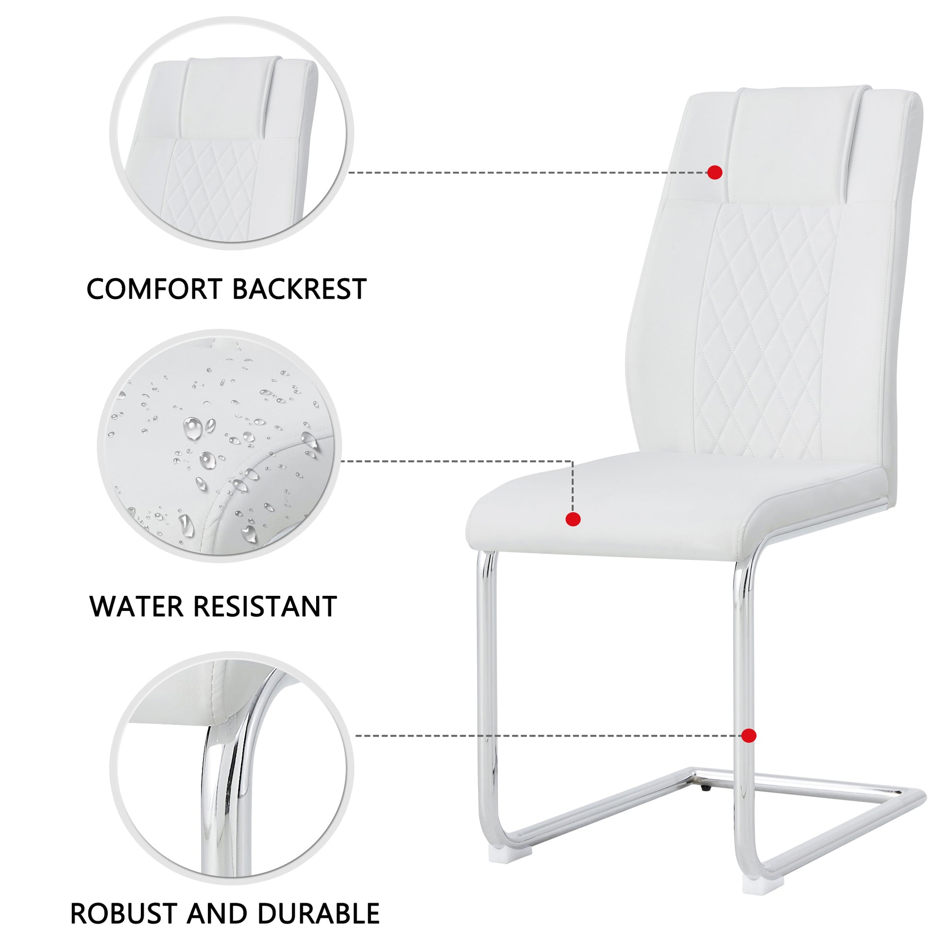 Table And Chair Set, Large Modern Rectangular Glass Table, Can Accommodate 6 8 People, Equipped With A 0.39 Inch Tempered Glass Tabletop And Large Mdf Table Legs, Comfortable And Soft Chairs. Transparent Glass