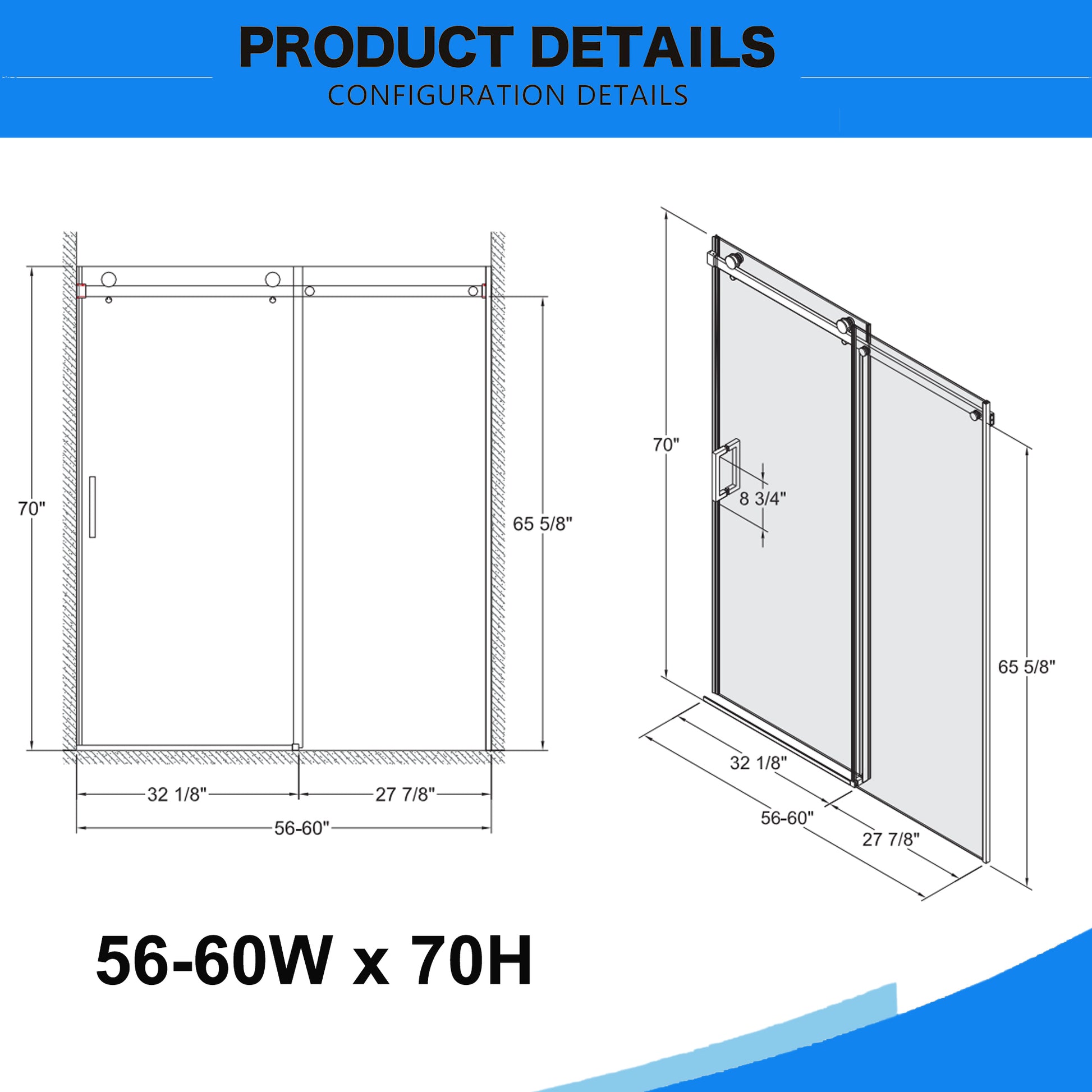 56" 60"W X 70"H Frameless , Sliding , With Premium 5 16" 8Mm Thick Tempered Glass Shower Enclosure,Double Side Easy Clean Coat,Brushed Nickel Finished With Buffer Brushed Nickel Bathroom American