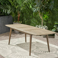 Outdoor Acacia Wood Expandable Dining Table, Gray