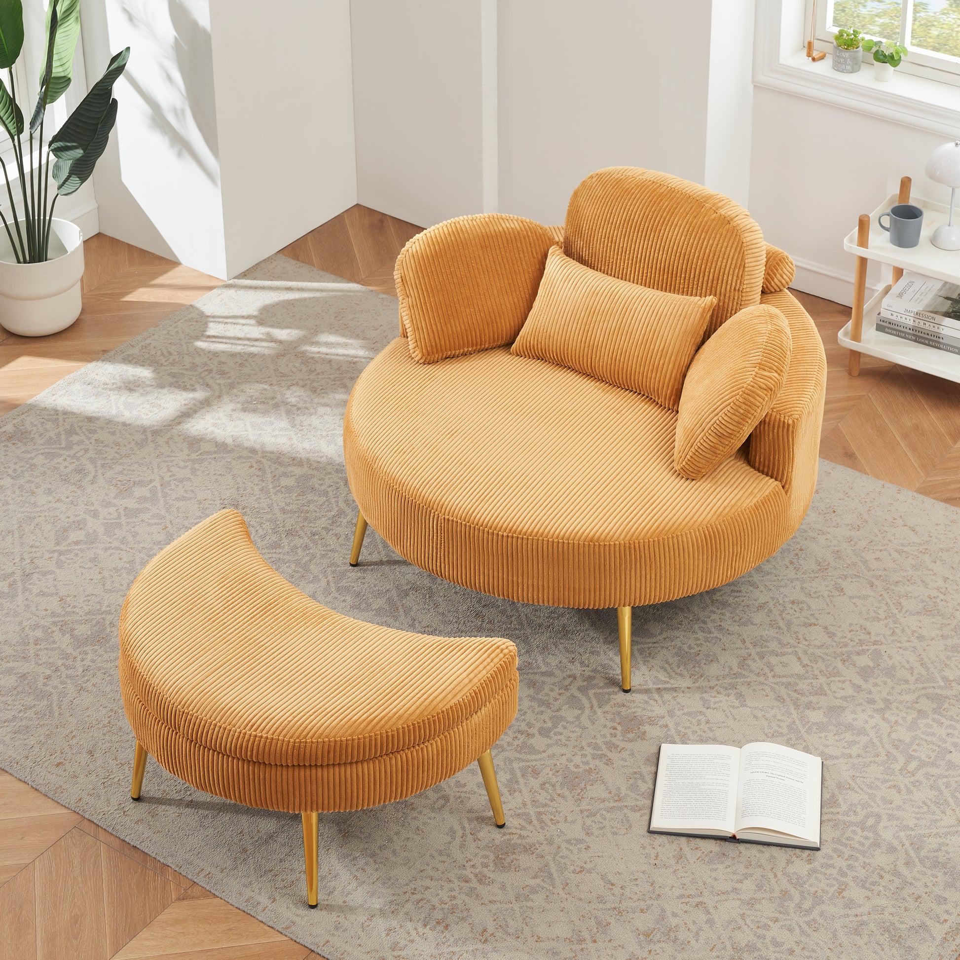 61 Inches Yellow Comfortable Seat, Small Sofa With Small End Table, Suitable For Lunch Break Casual Afternoon Tea Time Seat, Suitable For Small Apartment, Bedroom, Space Balcony Small Sofa Yellow