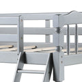 Grey Twin Over Twin Bunk Bed With Built In Ladder Grey Wood