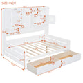 Full Size Wooden Daybed With 2 Drawers, And All In One Cabinet And Shelf, White Full White Wood