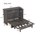 Solid Pine Murphy Bed Chest Cube Cabinet Bed With Charging Station And Large Storage Drawer For Home Office Or Small Room,Full,Gray Box Spring Not Required Full Gray Wood Gray Pine Murphy Solid Wood Mdf