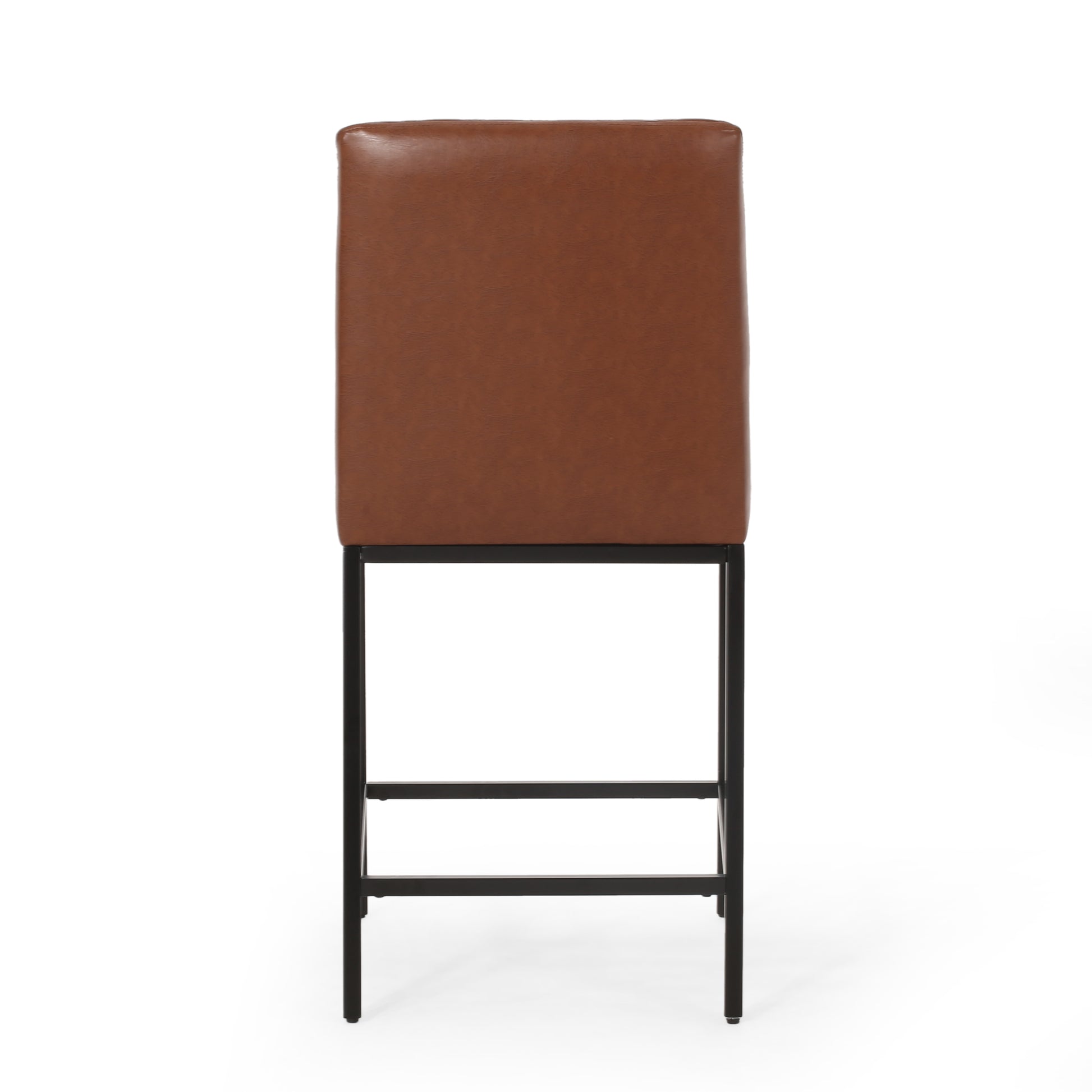 Counter Stool Set Of 2 Light Brown Pu