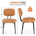 Dining Chairsupholstered Mid Century Modern Kitchen Dining Room Accent Chairs With Faux Leather Cushion Seat & Metal Legs For Kitchen, Living Room Brown Set Of 2 Brown Abs Rubber Steel Q235