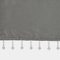 Lightweight Faux Silk Valance With Beads Charcoal 50X26