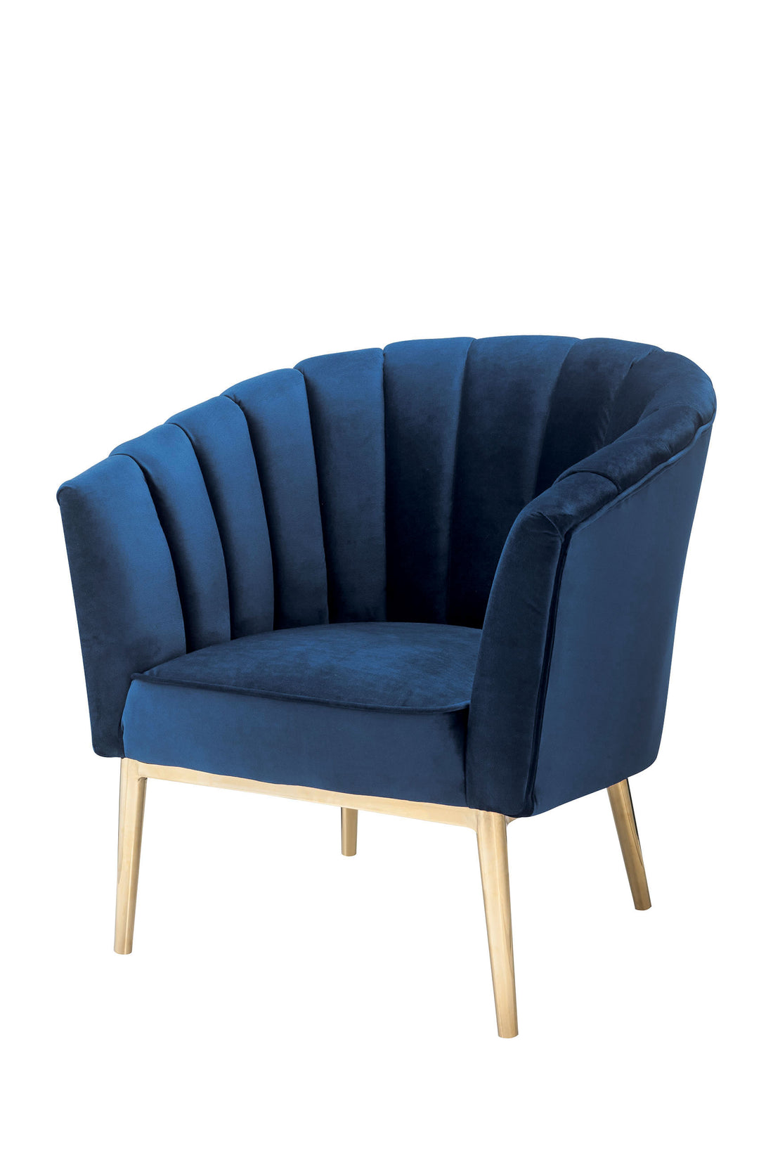 Midnight Blue And Gold Tufted Accent Chair Blue Gold Primary Living Space Wood Fabric