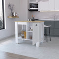 Lander Kitchen Island With Single Door And Lower Open Shelf Multicolor Mdf Engineered Wood