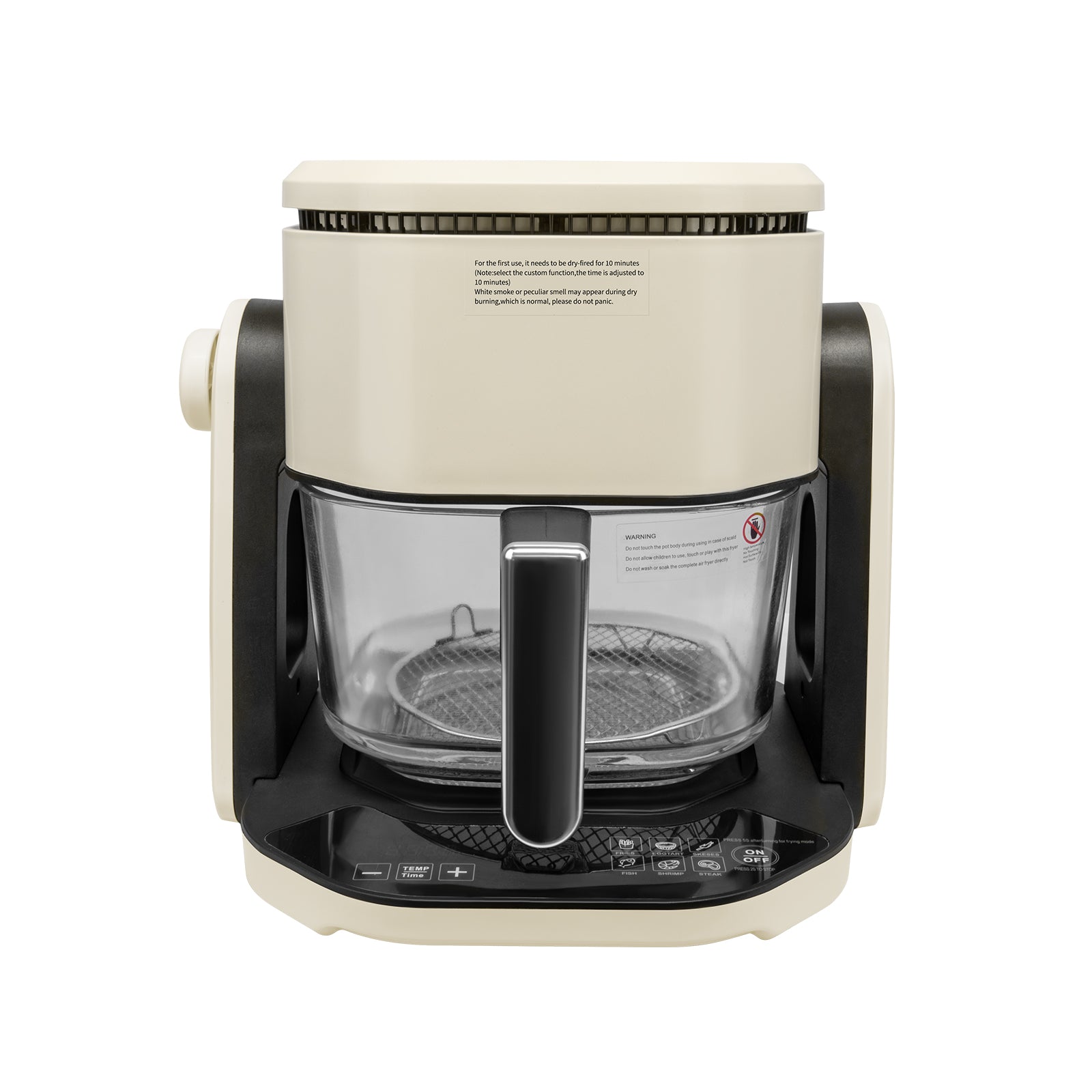 Air Fryer, Large 5 Quart Capacity, Air Fry, Roast, Broil, Bake, Reheat, Keep Warm, Pizza, Dehydrate Off White Stainless Steel