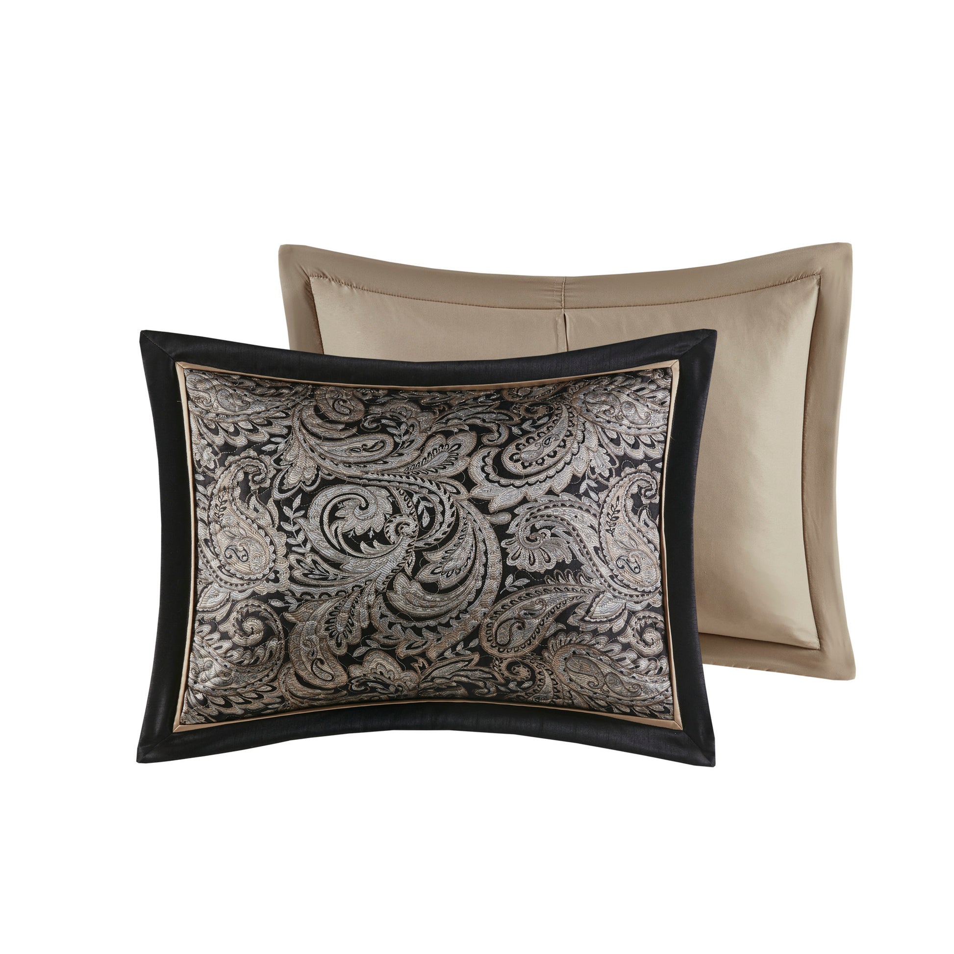 5 Piece Jacquard Bedspread Set With Throw Pillows Black King King Black Cotton