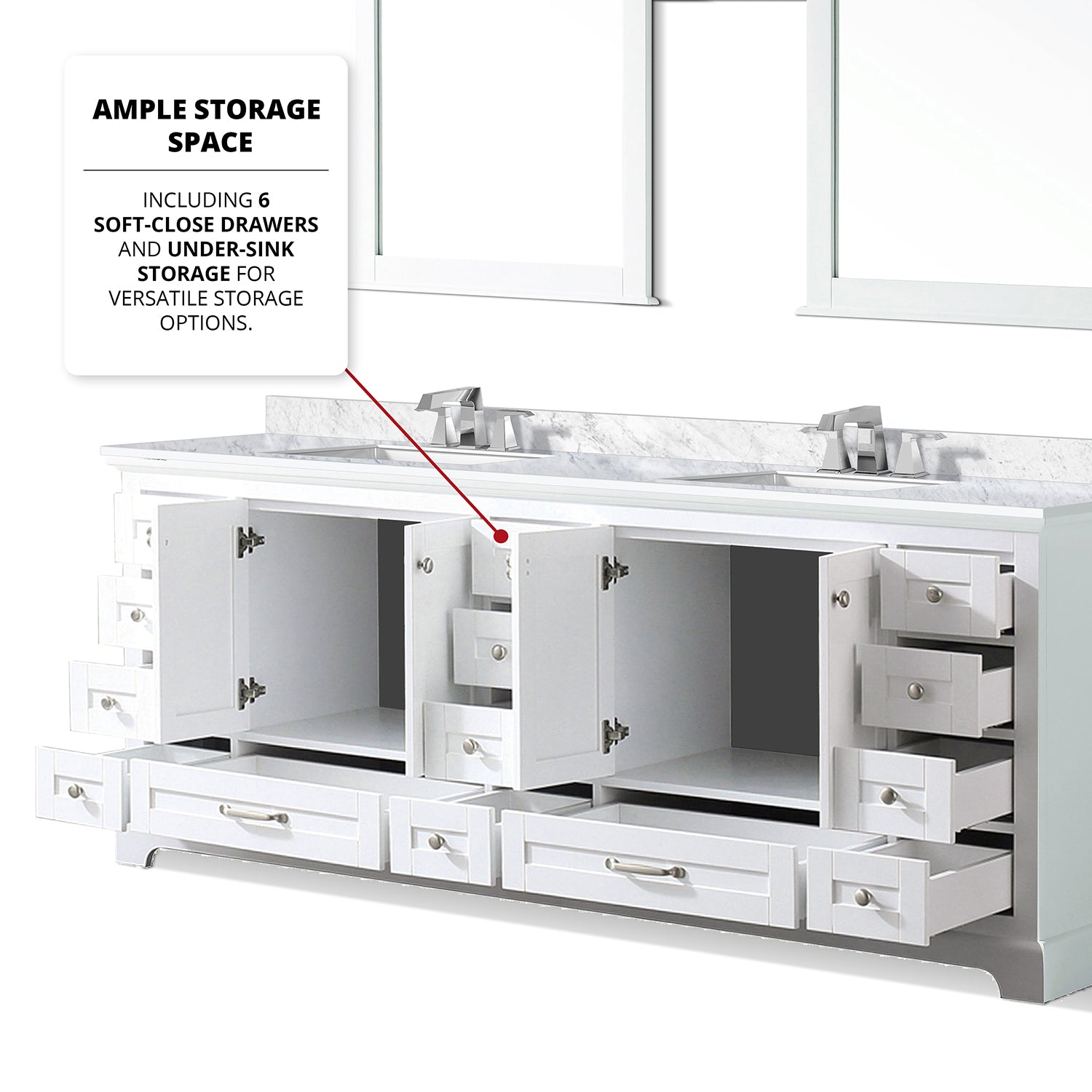 White Double Bath Vanity 84 In. W X 22 In. D White Plywood Wood