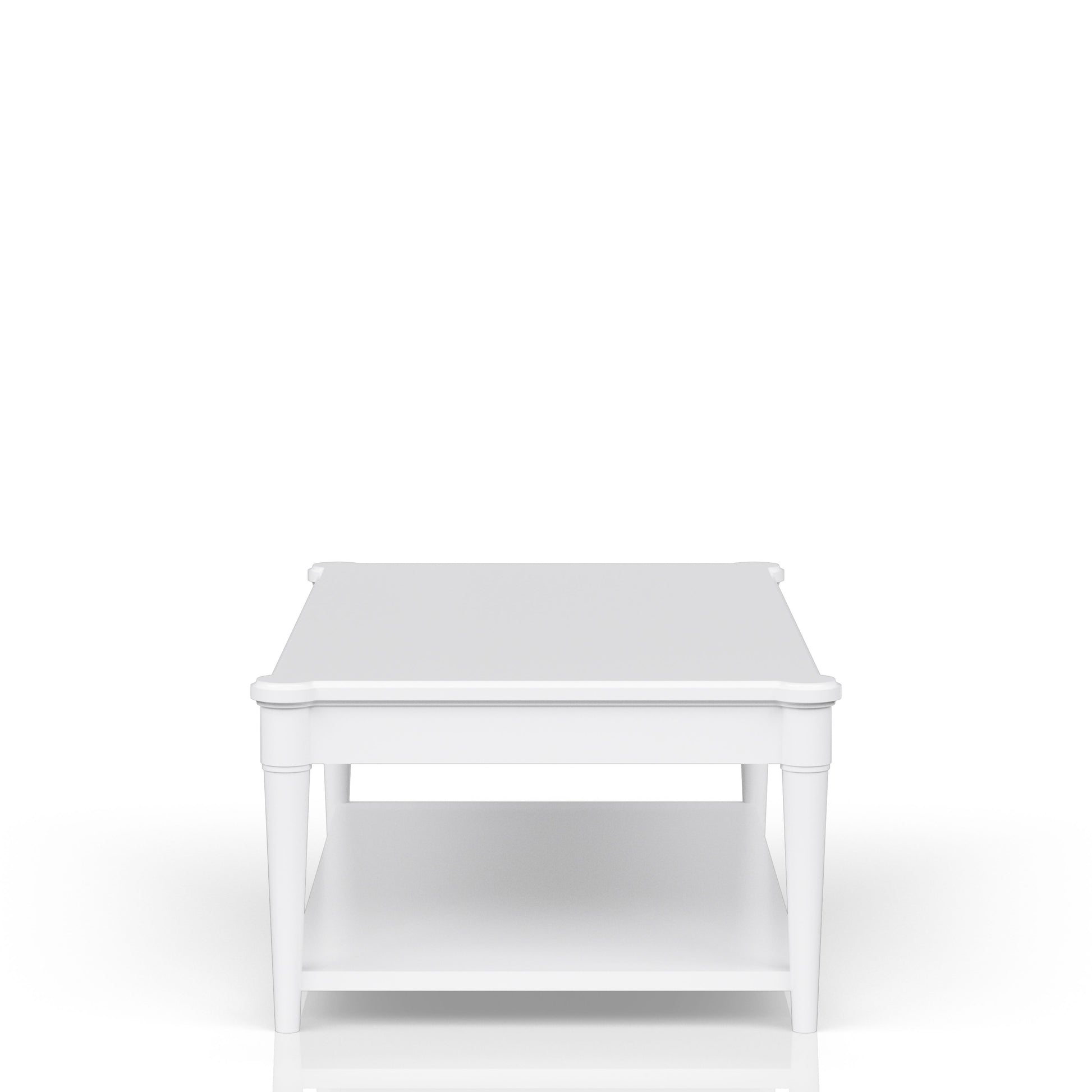 White Finished Cocktail Table With Two Storage Drawers And Casters White Solid Wood Mdf