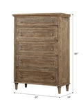 Ludin Taupe 5 Drawer Chest Taupe Solid Wood