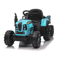 Ride On Tractor With Trailer,24V 400W Powered Electric Tractor Toy W Remote Control,Electric Car For Kids,Three Speed Adjustable,Power Display, Usb,Mp3 ,Bluetooth,Led Light,Two Point Safety Belt. Blue 50 99 Lbs Polypropylene