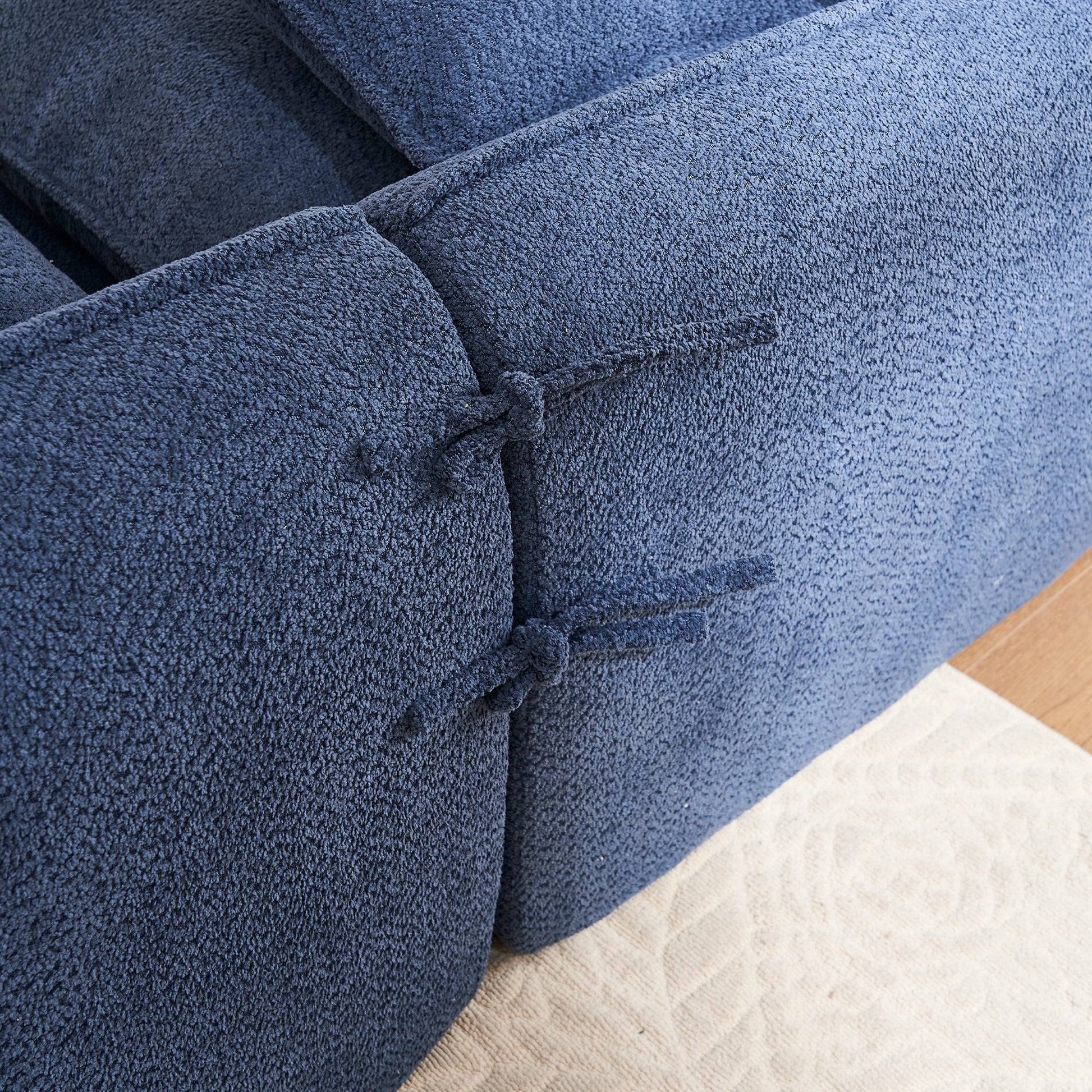 Sofa Deep Seat Sofa 3 Seater For Living Room Oversized Comfy Sofa L Shape Sofa Couch With Chaise Home Furniture Sleeper Sectional Sofa For Apartment, Office Left Hand Facing Blue Foam 3 Seat