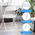 10 Pcs Folding Chair Plastic, Foldable Stackable Portable Seat With Metal Frame 330Lb Capacity, Outdoor Indoor Commercial For Party, Wedding, Event, Office, Patio, Picnic, Kitchen, White White