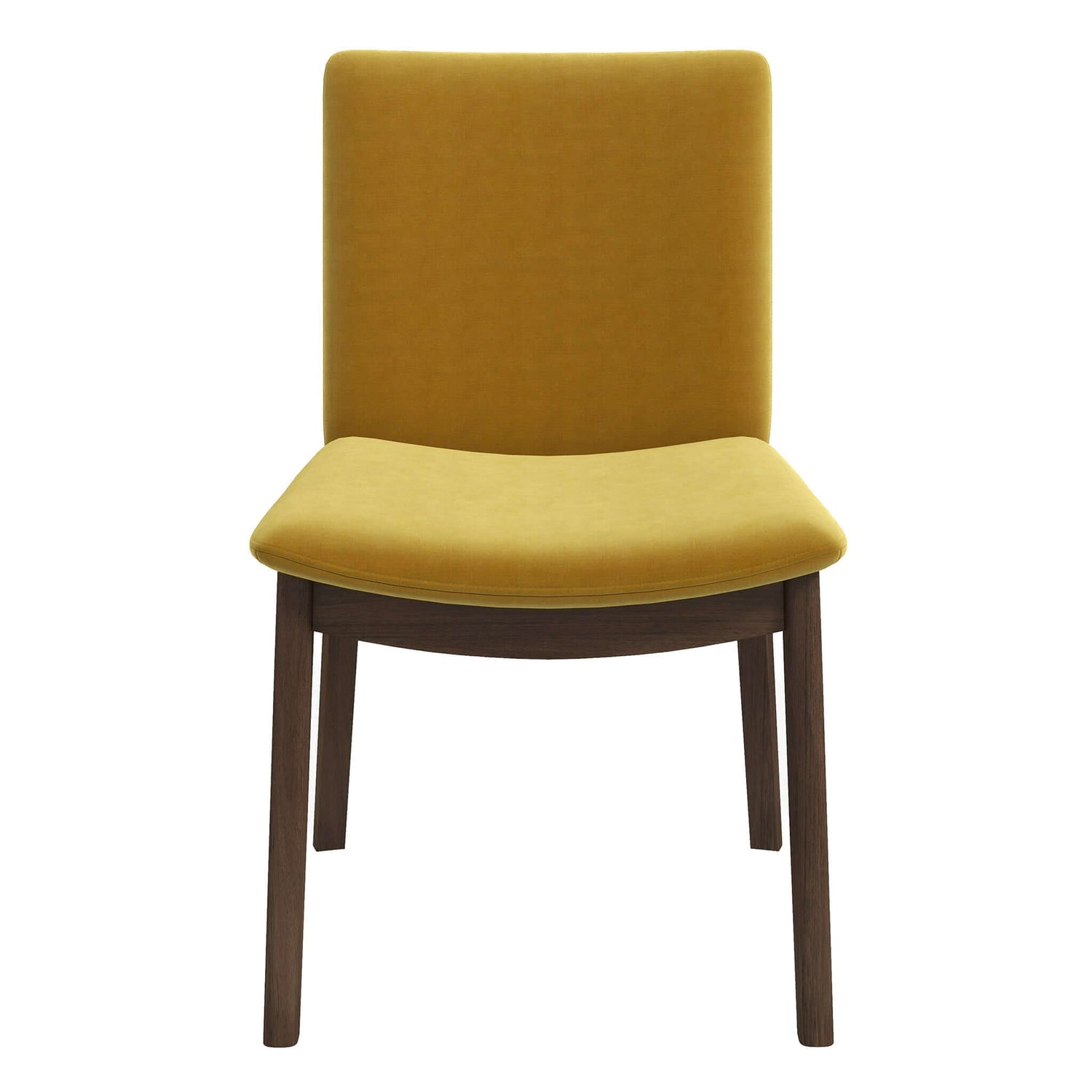 Laura Mid Century Modern Solid Wood Dining Chair Set Of 2 Yellow Solid Wood