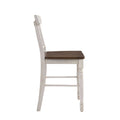 Wood Counter Height Dining Chair, Set Of 2, White And Brown White Walnut Solid Wood